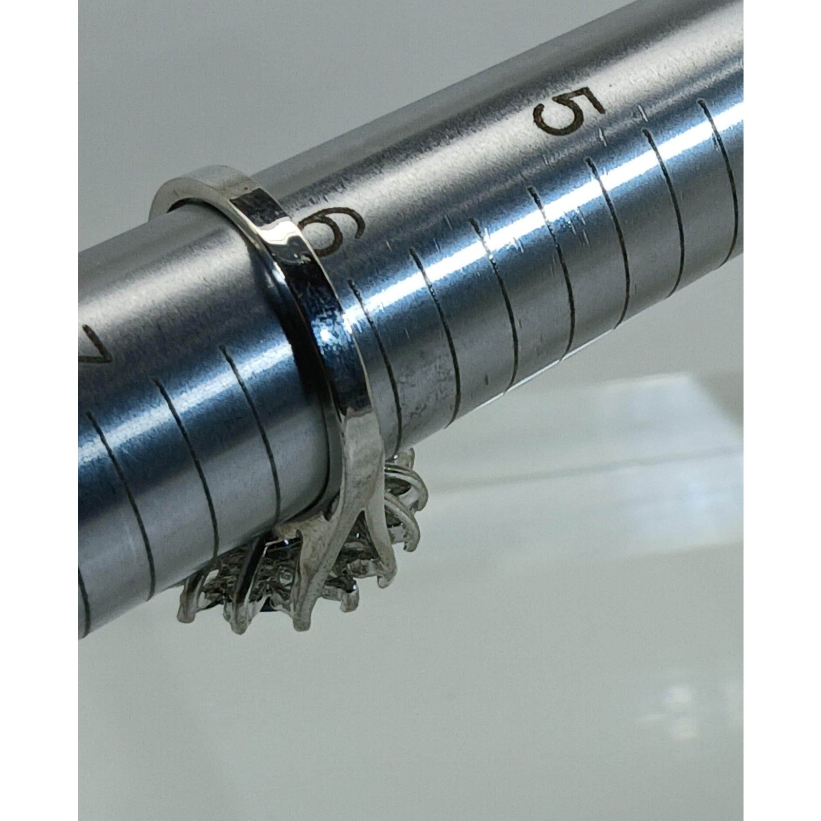 Ring Size 6.25 Silver Tone White Black  Gold GP Black CZ Cluster Cocktail Vintage