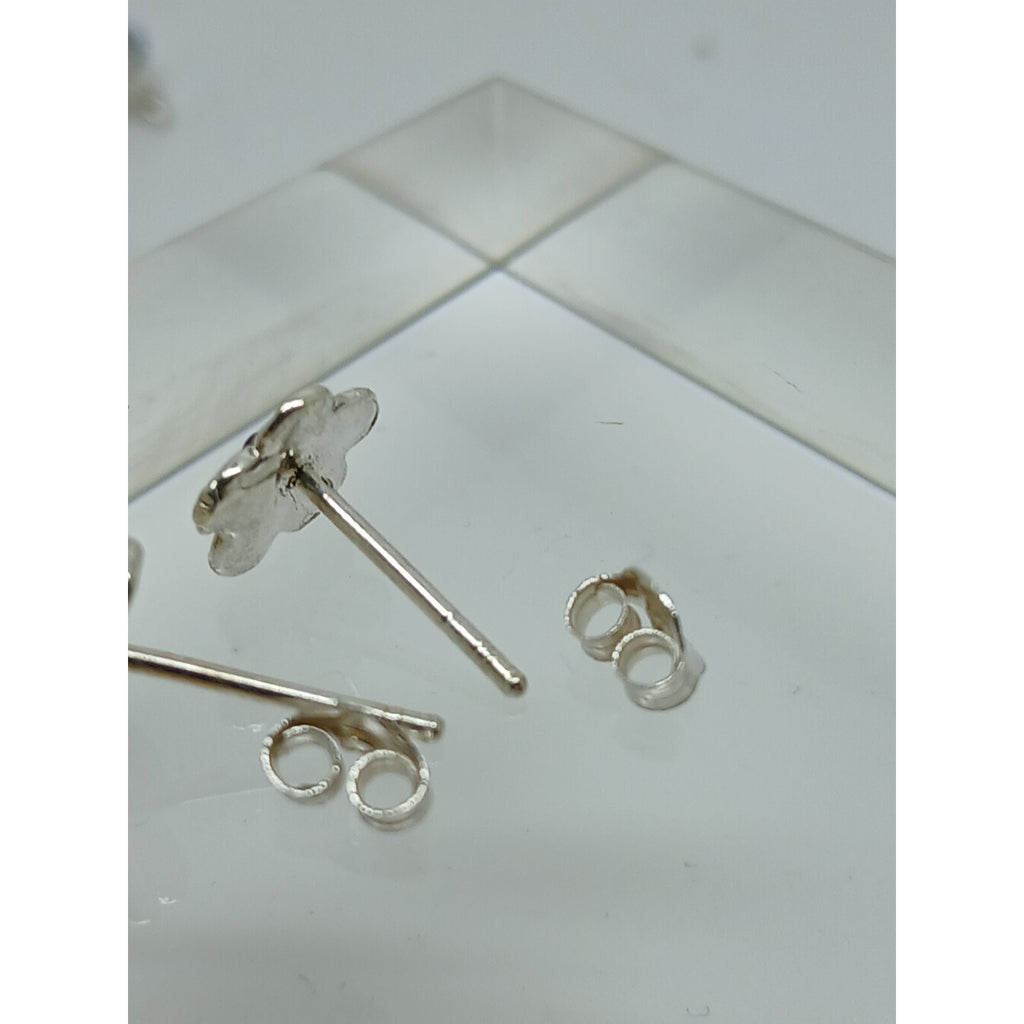 Vintage Estate Jewelry NOS .925 Sterling Silver Light Blue Crystal New Earrings - HoneyThomas.com