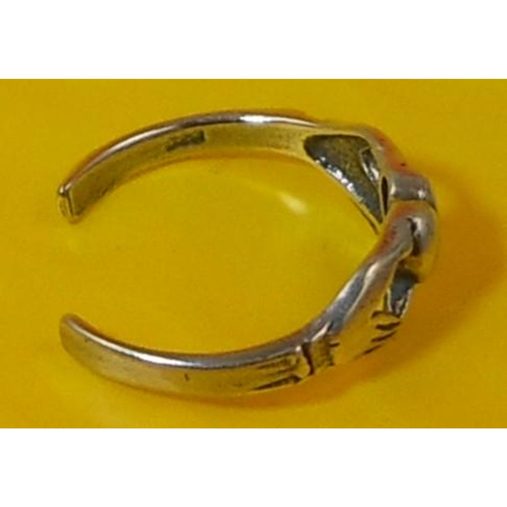 Vintage Sterling Silver Irish Claddagh Celtic Toe Ring Adjustable New-Old-Stock