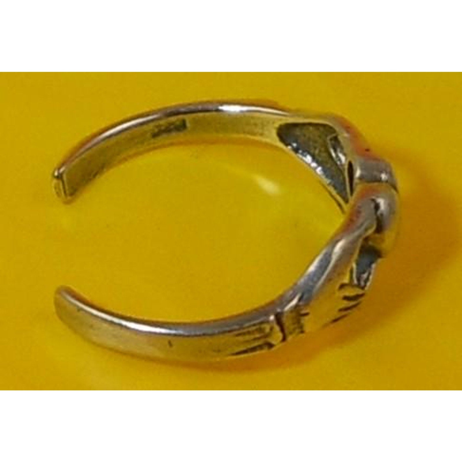 Vintage Sterling Silver Irish Claddagh Celtic Toe Ring Adjustable New-Old-Stock