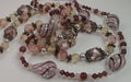 Handmade Crystal Art Glass Pink Purple Red Beaded Necklaces Vintage Collection