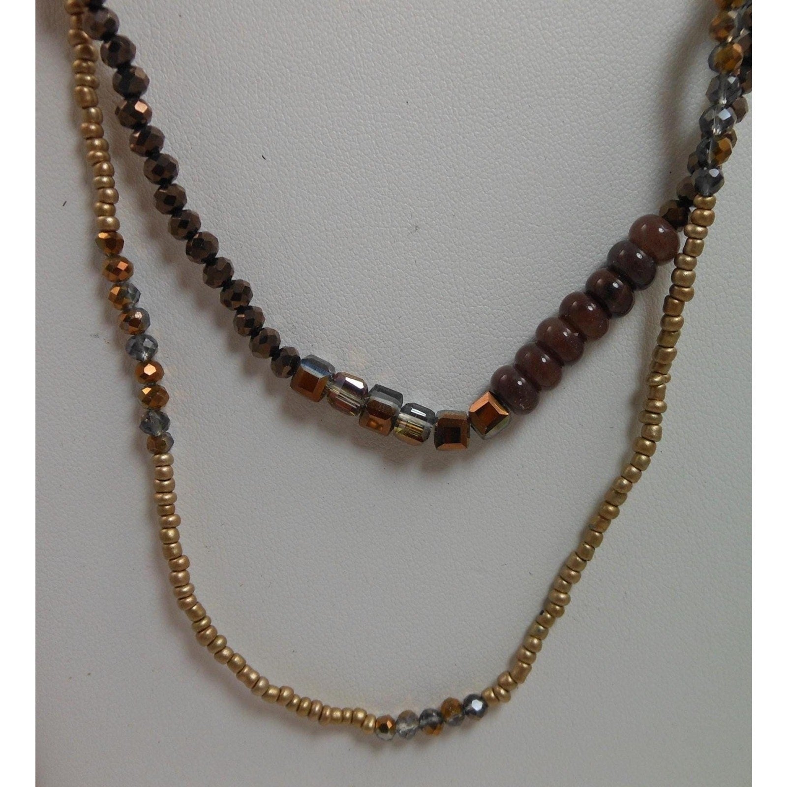 Gorgeous Handmade AB Crystal Necklace with Adjustable 2-Strand Design - HoneyThomas.com