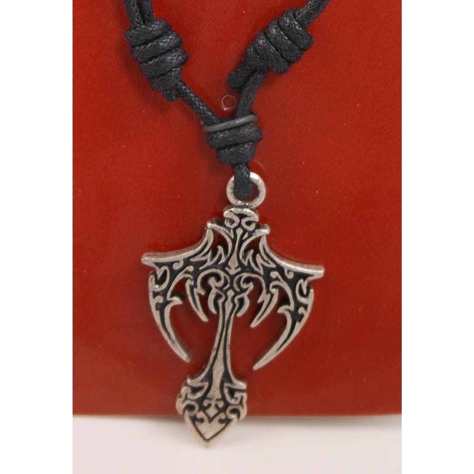 Vintage Celtic Cross Pendant Necklace 24" Adjustable Sacred Symbols NOS - HoneyThomas.com