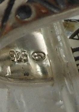 Vintage Black Sterling Silver Band Ring, Designer Signed, Size 6.25