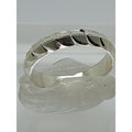 Elegant Vintage Diamond-Cut Sterling Silver Wedding Band - Size 8