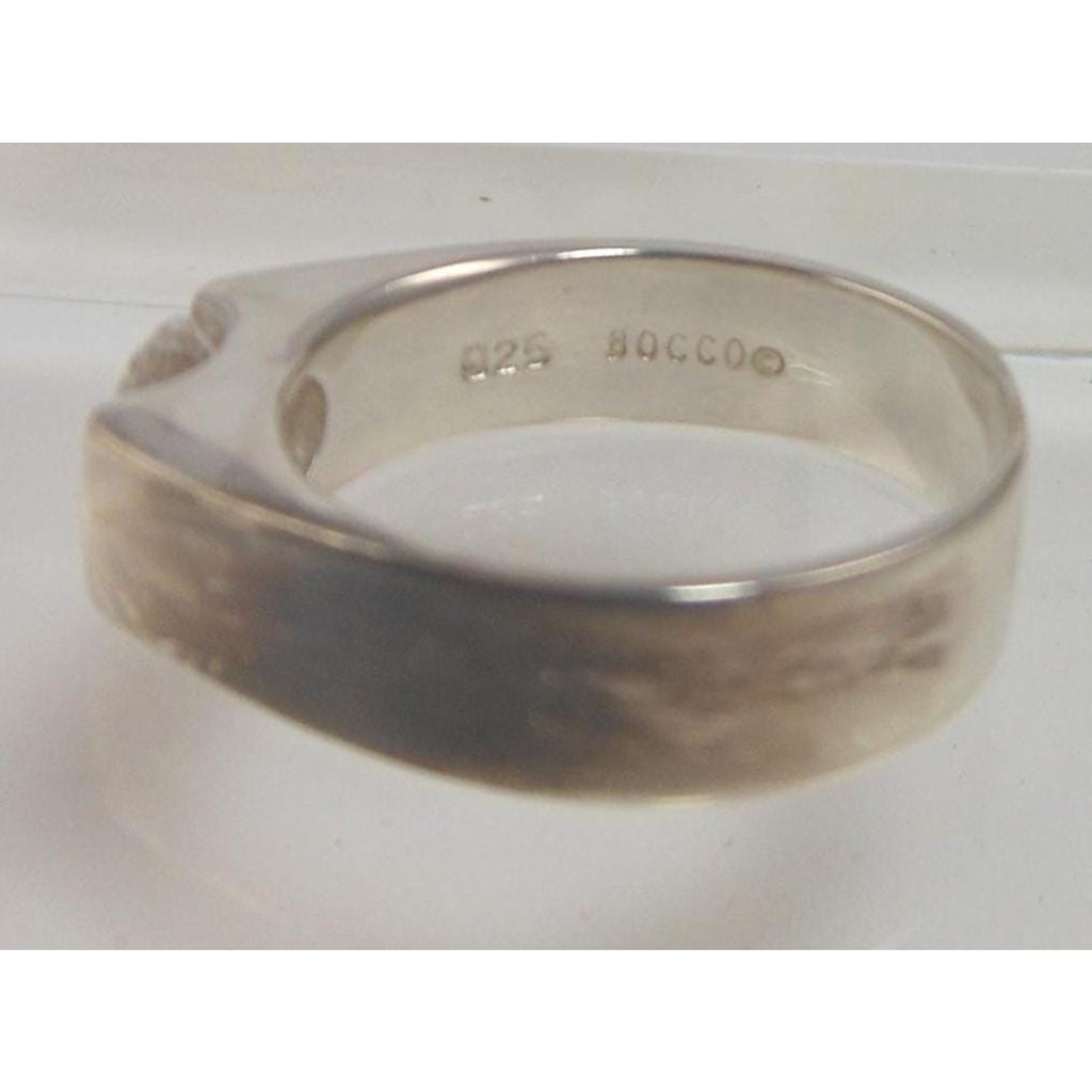 Designer BOCCO Vintage Sterling Silver Engagement Solitaire Sim Diamond Ring 8