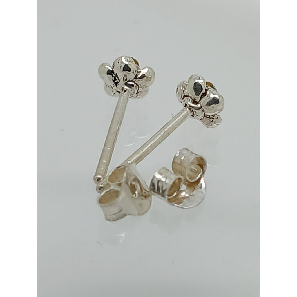 Vintage Estate Jewelry NOS .925 Sterling Silver Sky Blue Rose Crystal Earrings - HoneyThomas.com