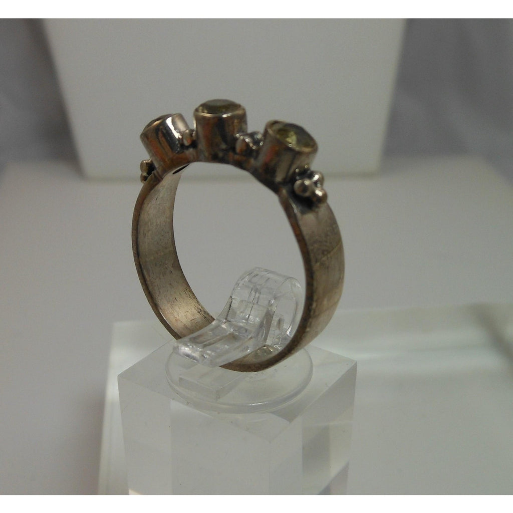 925 Sterling Silver Bali Design Ring Size 9.5 Vintage 3-Stone Balinese Style - HoneyThomas.com