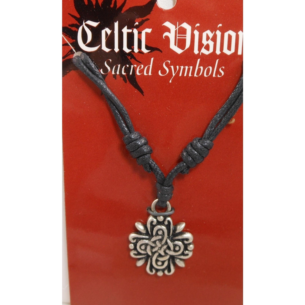 Vintage Celtic Vision Sacred Symbols Cross Necklace Pendant 24" Adjustable - HoneyThomas.com
