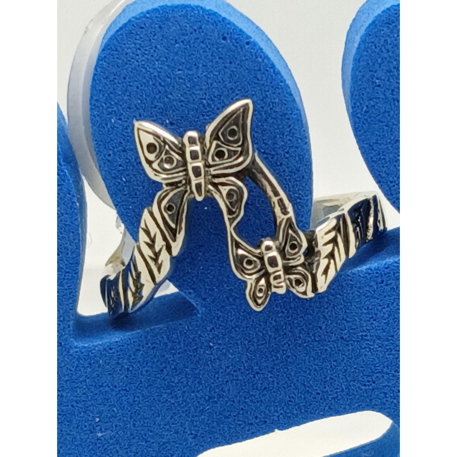 1990s Vintage Sterling Silver Butterfly Flower Toe Ring Handcrafted Darling Fun - HoneyThomas.com