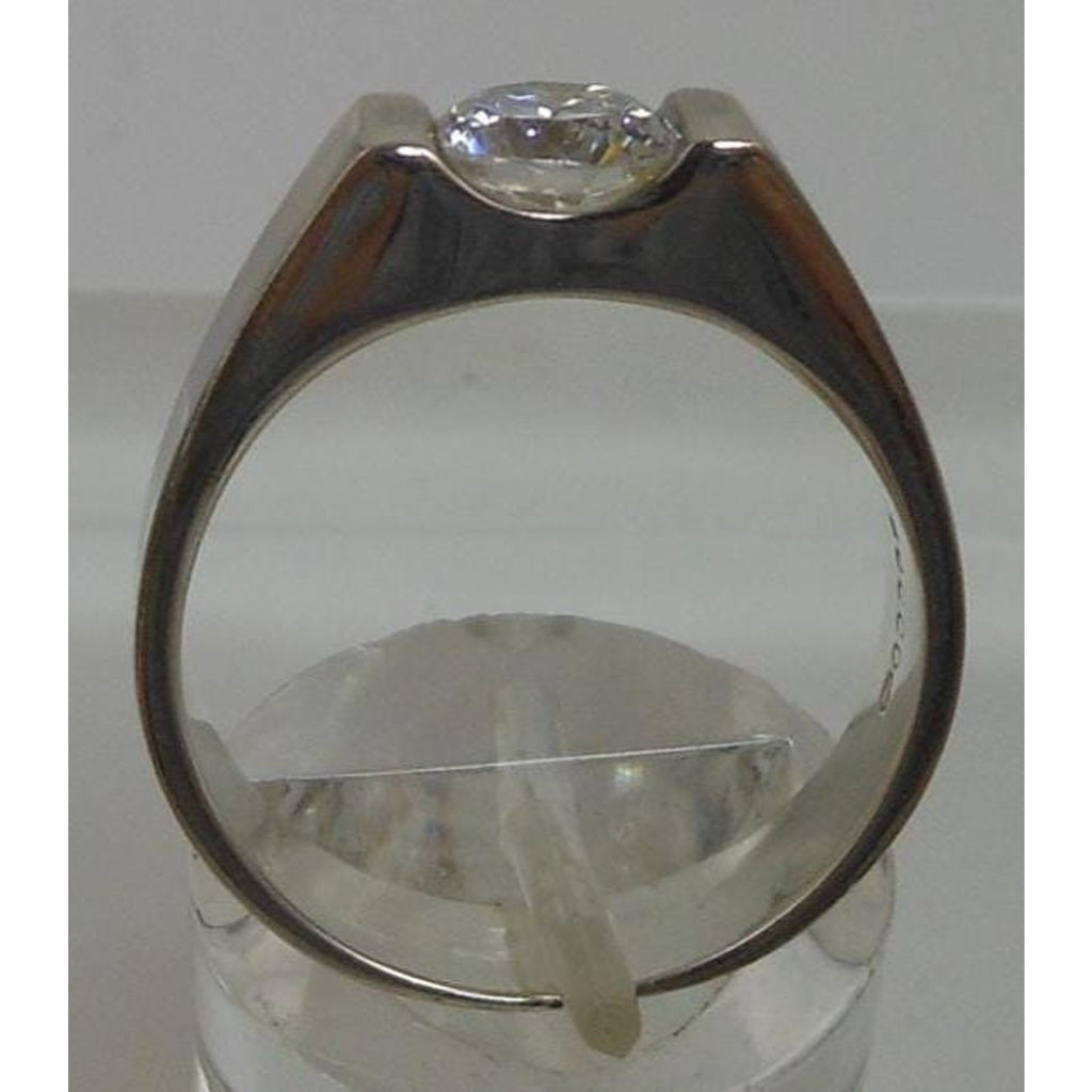 Designer BOCCO Vintage Sterling Silver Engagement Solitaire Sim Diamond Ring 8