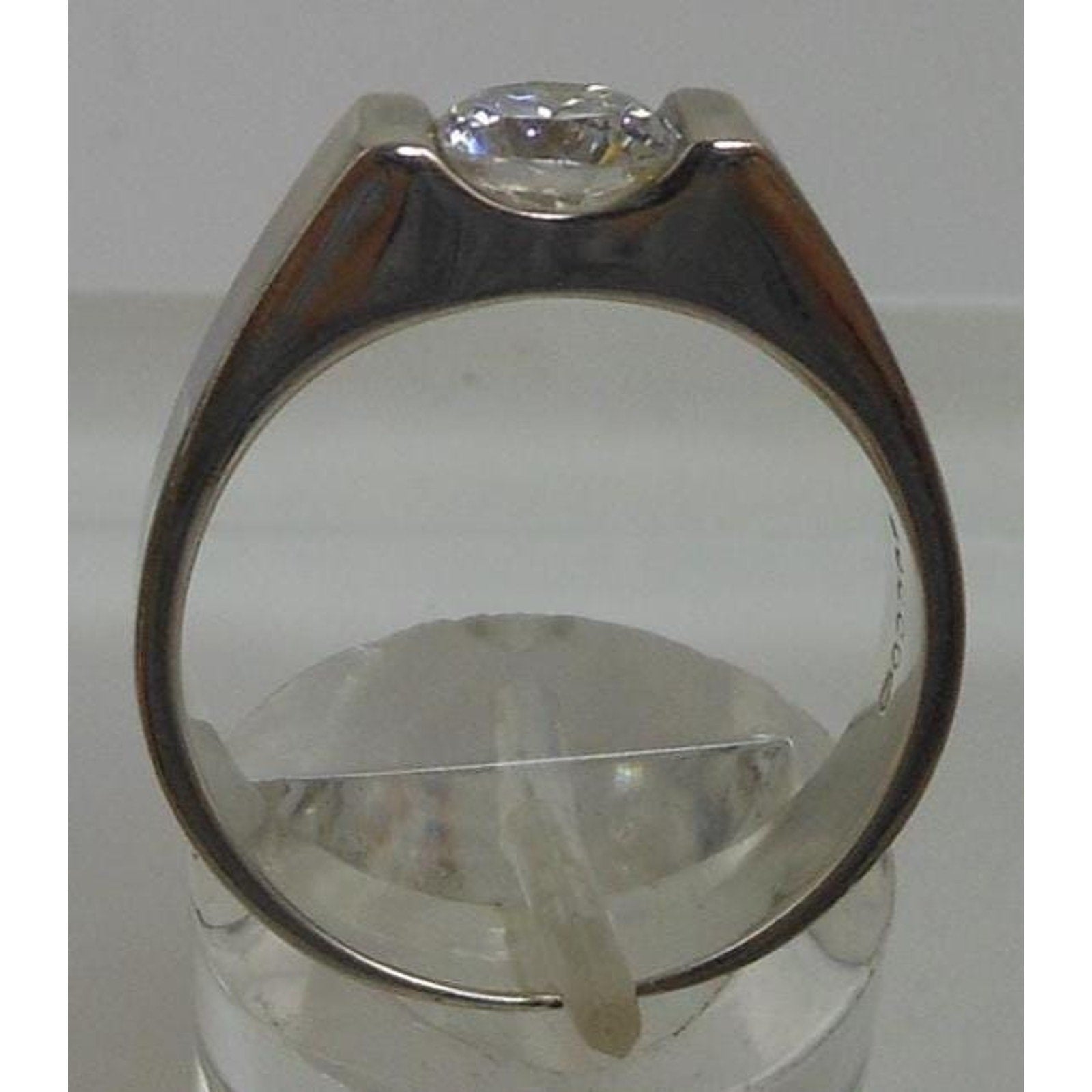 Designer BOCCO Vintage Sterling Silver Engagement Solitaire Sim Diamond Ring 8