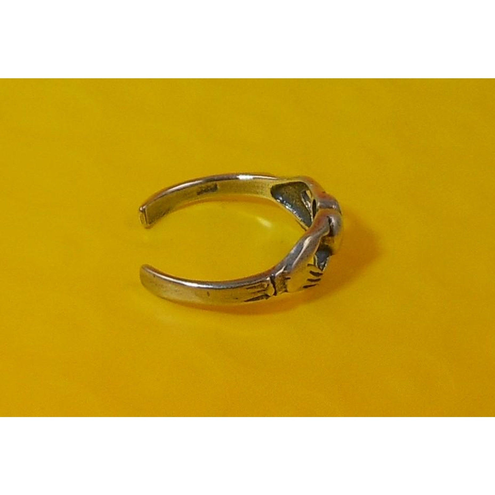 Vintage Sterling Silver Irish Claddagh Celtic Toe Ring Adjustable New-Old-Stock