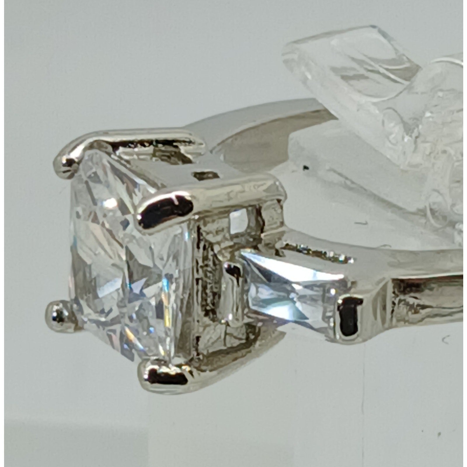 3.5 CT Vintage Princess Cut CZ Engagement Ring Silver Tone White Gold GP Size 10 - HoneyThomas.com