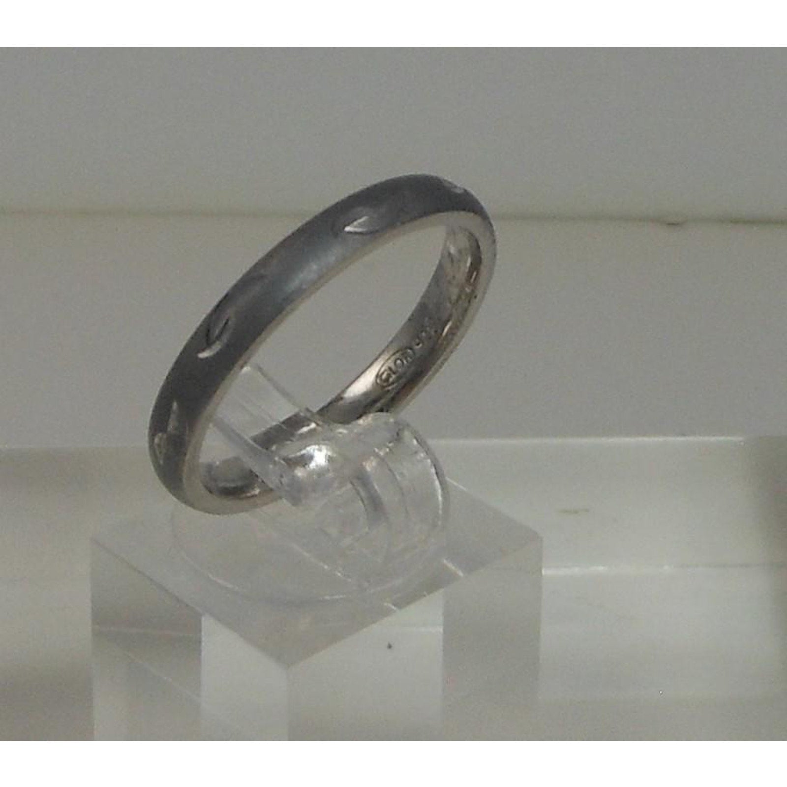 Sterling Silver Oxidized Diamond-Cut Ring Size 10, Handcrafted Vintage Patina