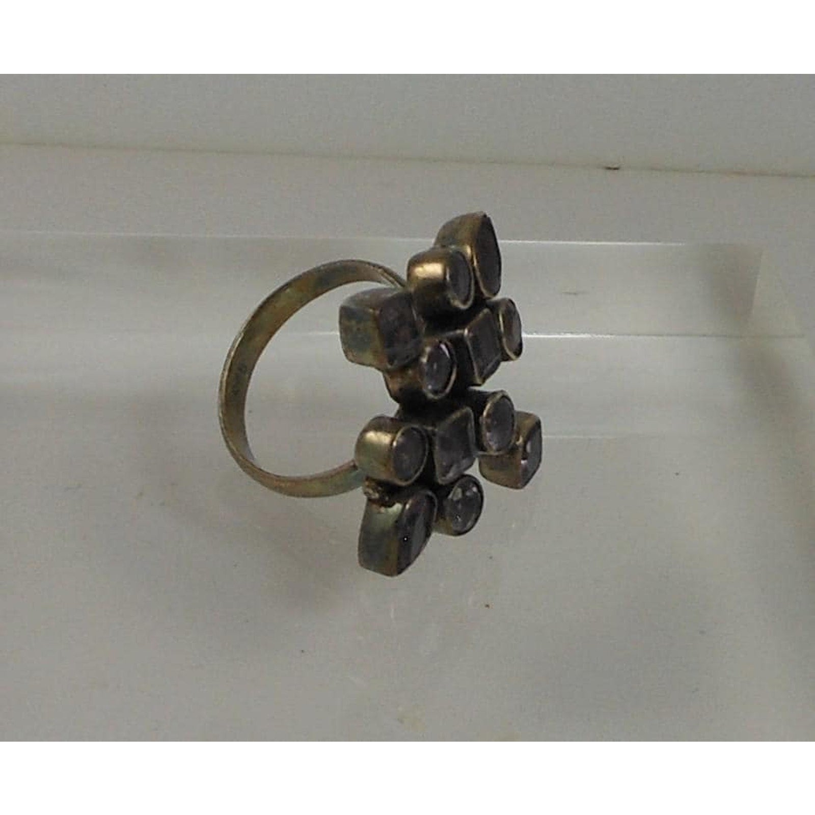 Handcrafted Sterling Silver Ring Vintage Natural Amethyst Size 6 Unique Design - HoneyThomas.com