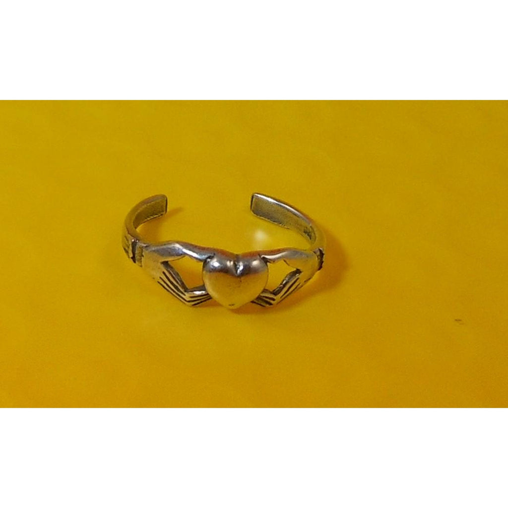 Vintage Sterling Silver Irish Claddagh Celtic Toe Ring Adjustable New-Old-Stock