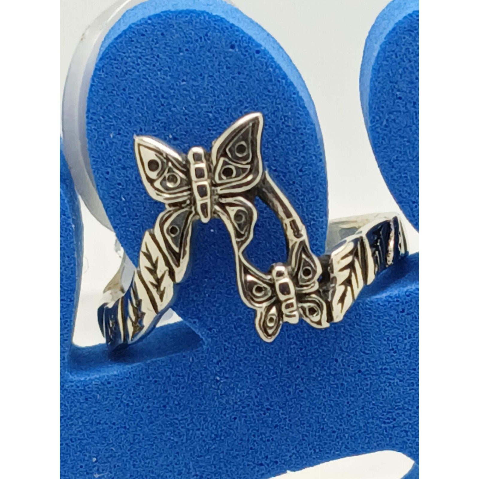1990s Vintage Sterling Silver Butterfly Flower Toe Ring Handcrafted Darling Fun - HoneyThomas.com
