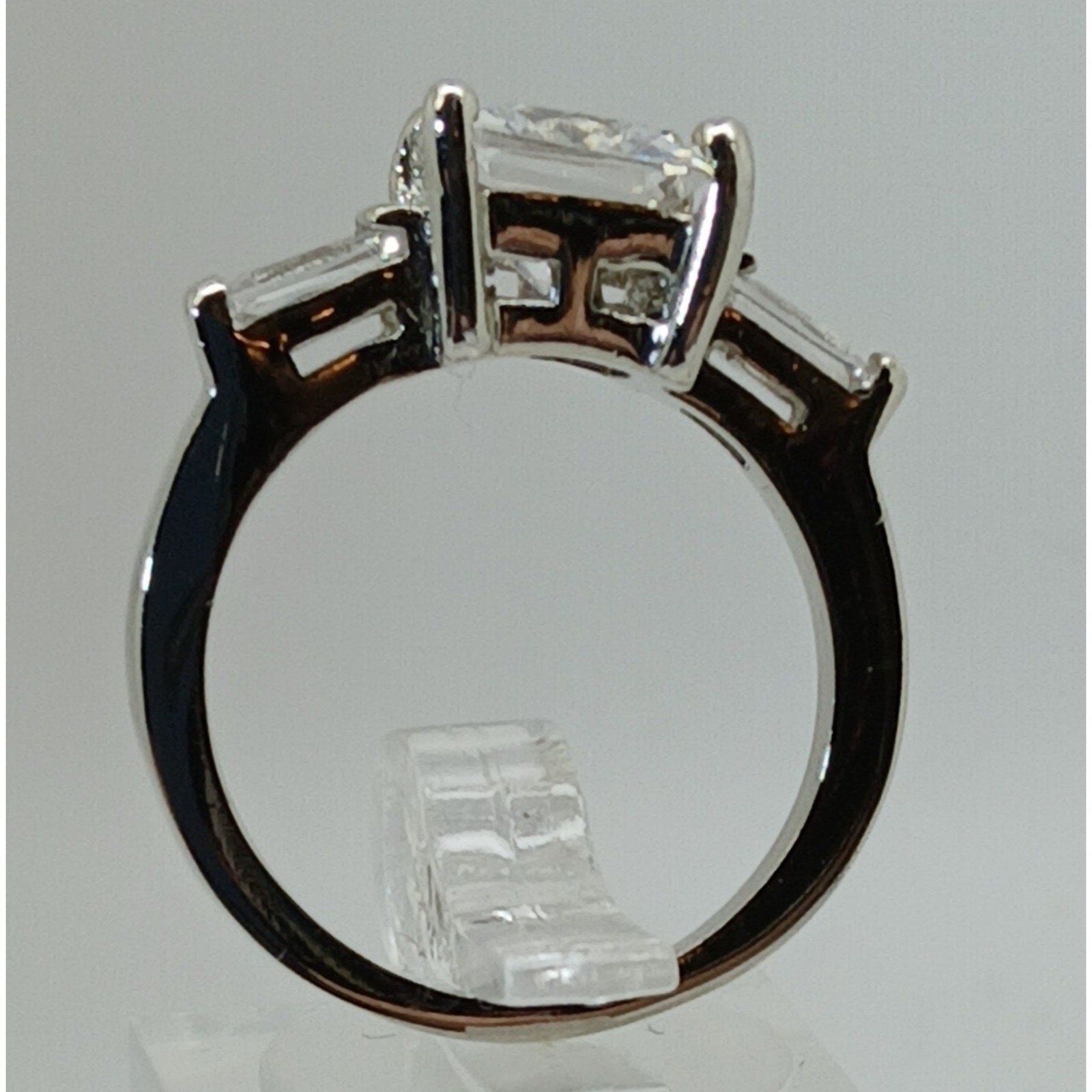 3.5 CT Vintage Princess Cut CZ Engagement Ring Silver Tone White Gold GP Size 10 - HoneyThomas.com