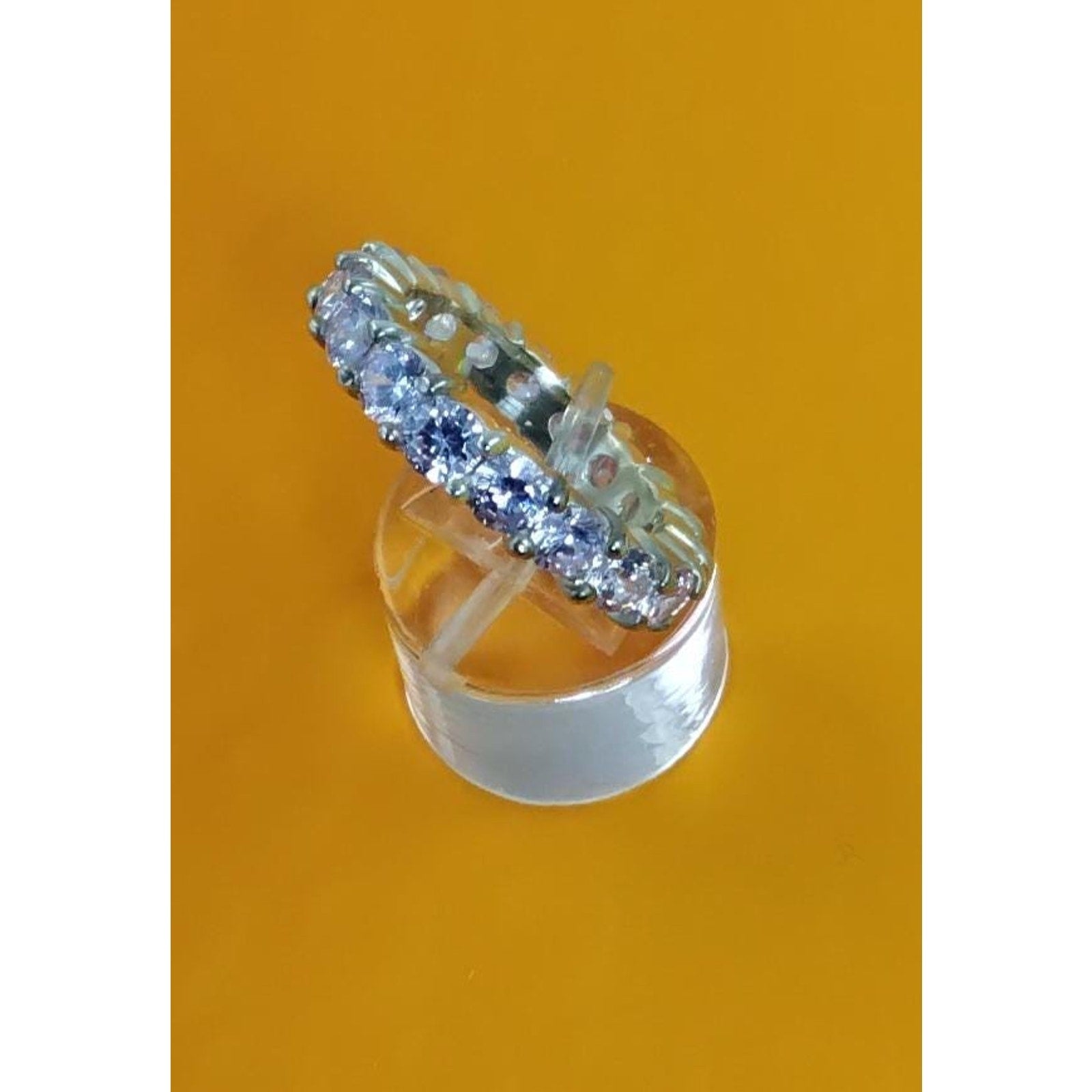 Vintage 3.06 CT Sterling Silver Engagement Wedding Anniversary Band Ring Size 8 - HoneyThomas.com