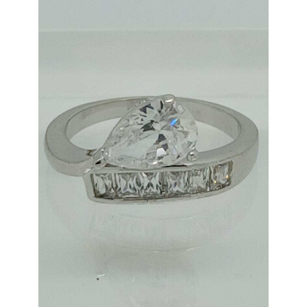 2.4CT Vintage Gold Plated Pear Radiant Cut Sim Diamond CZ Engagement Ring Size 6 - HoneyThomas.com