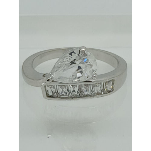 2.4CT Vintage Gold Plated Pear Radiant Cut Sim Diamond CZ Engagement Ring Size 6 - HoneyThomas.com