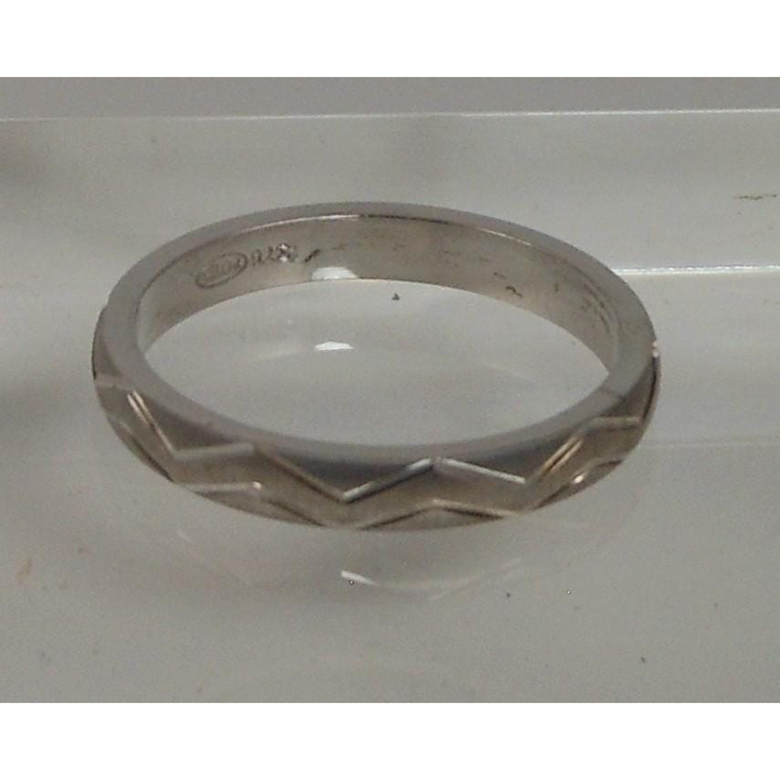 Vintage 925 Sterling Silver Diamond-Cut Ring Thailand Handcrafted Size 12 NOS