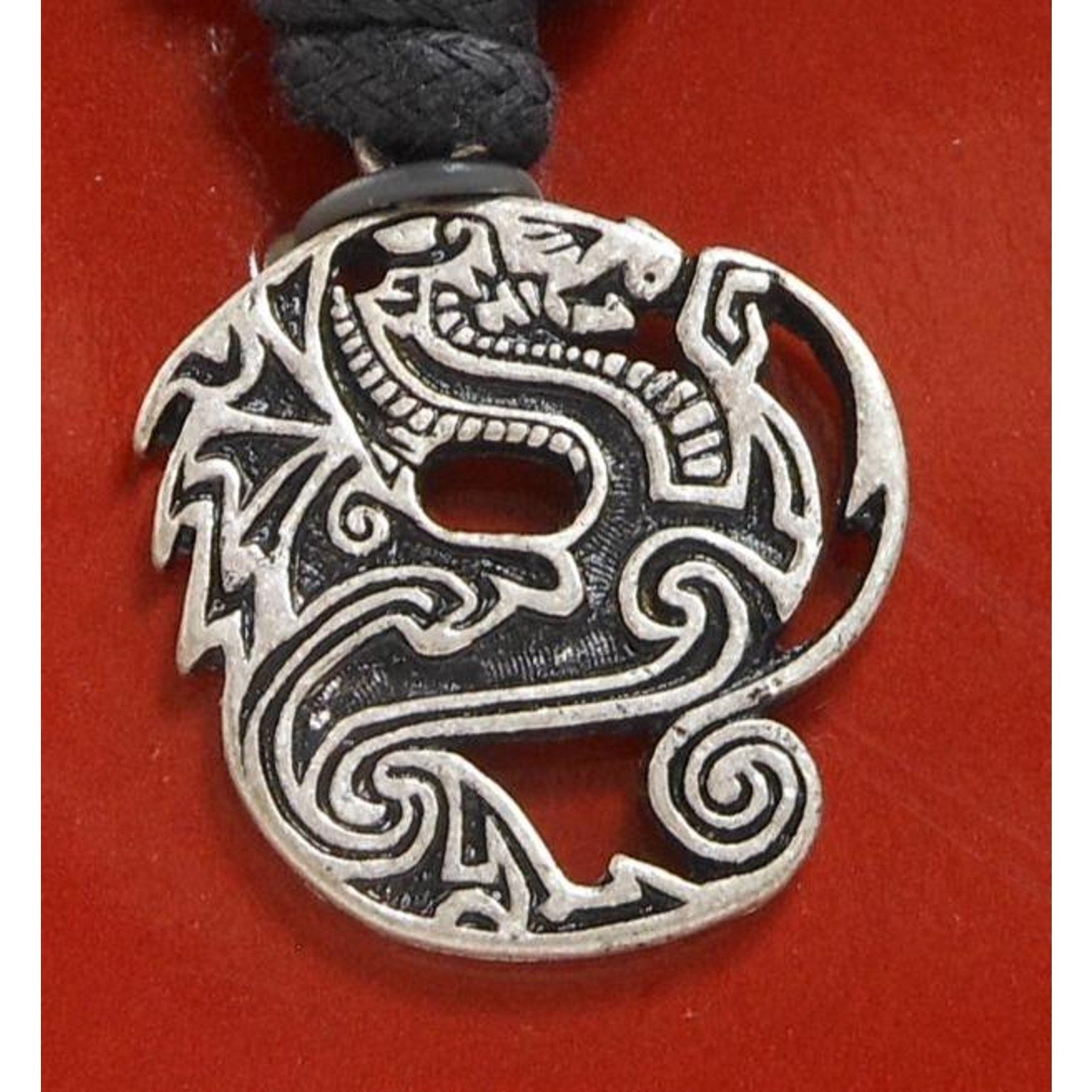 Vintage Celtic Vision Sacred Symbols Dragon Necklace Pendant 24 Adjustable Cord - HoneyThomas.com