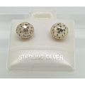 Vintage 925 Sterling Silver Bali Tribal Ball Stud Earrings 7mm - HoneyThomas.com