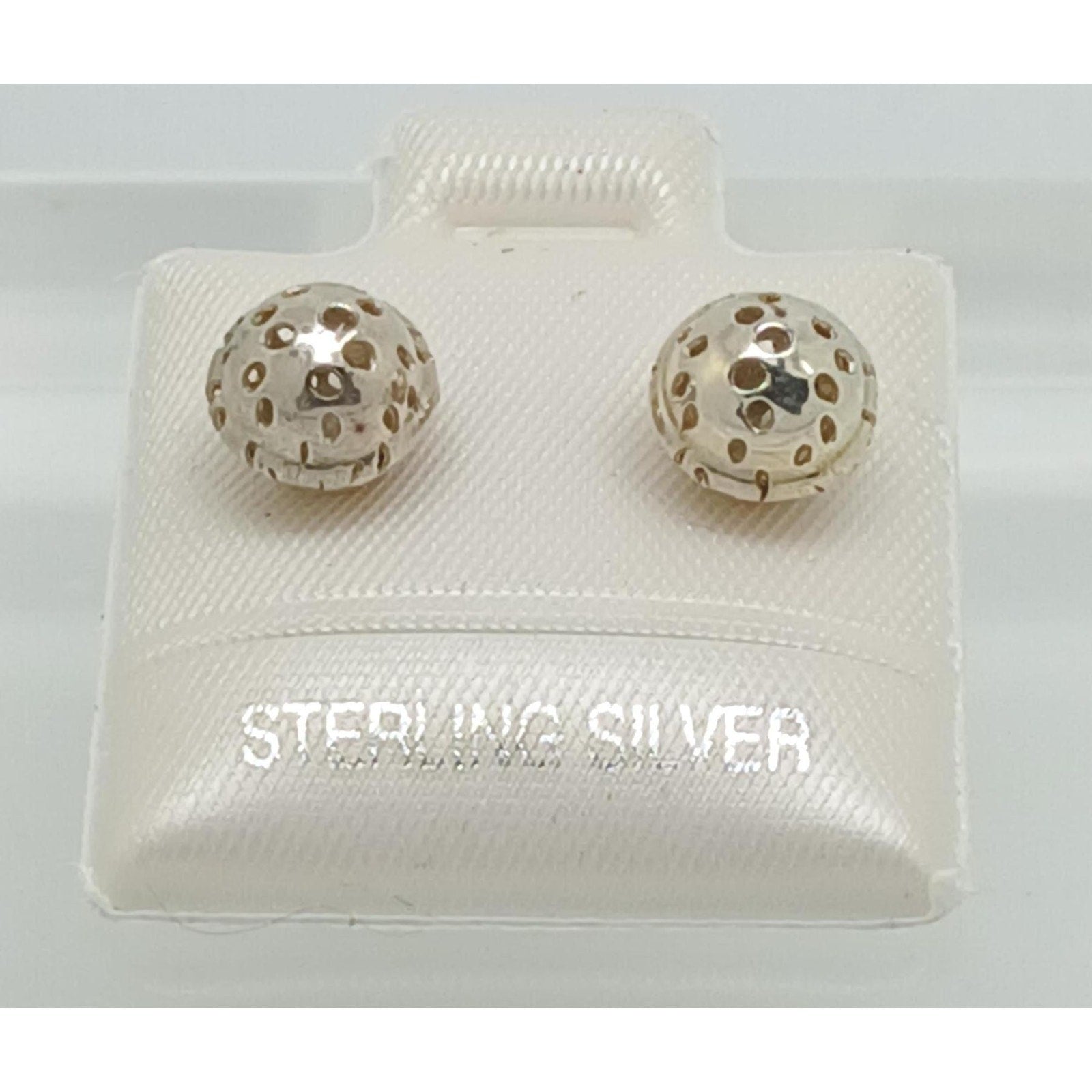 Vintage 925 Sterling Silver Bali Tribal Ball Stud Earrings 7mm - HoneyThomas.com
