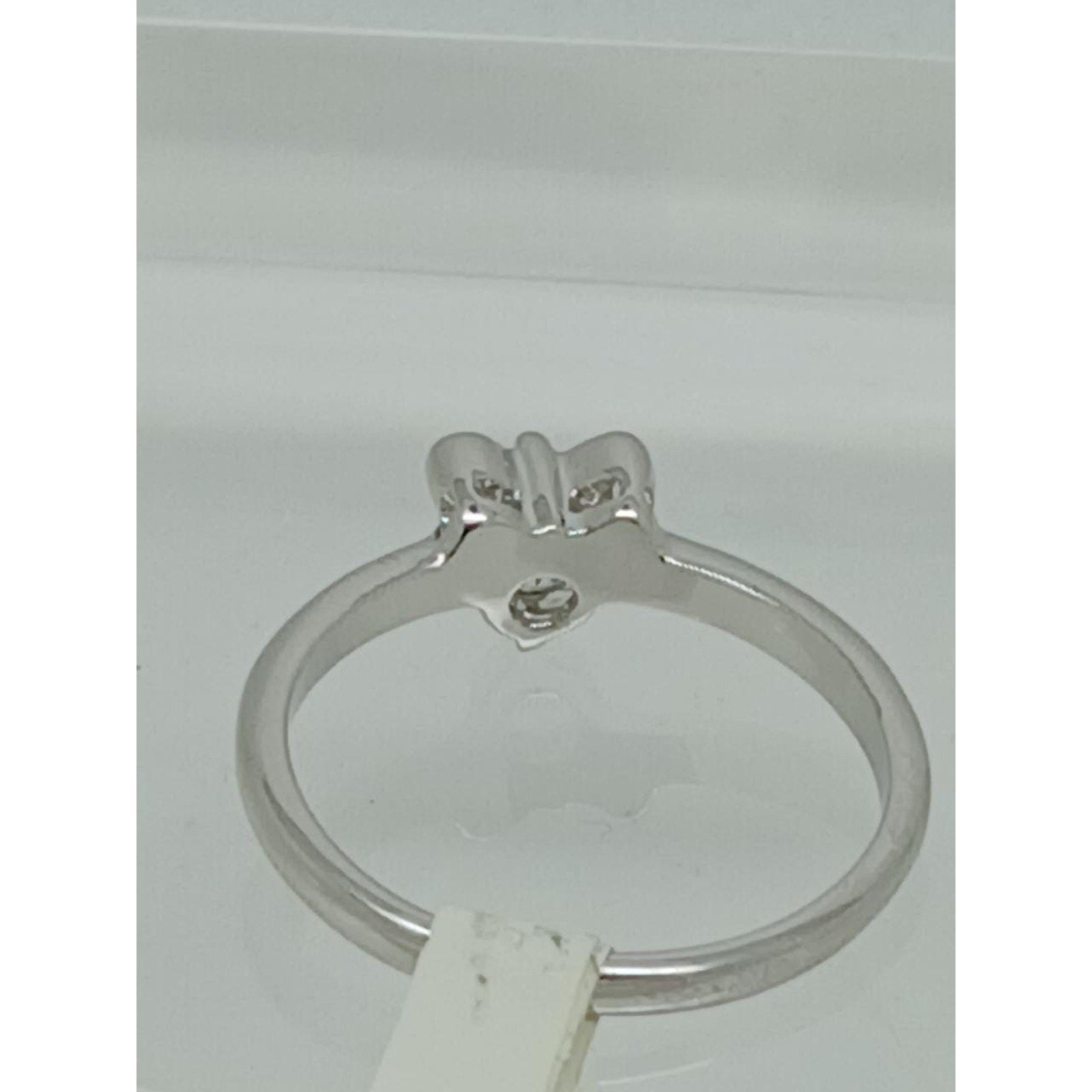 Vintage 0.25CT Charming Bow Solitaire White Gold Plated Stack Band Ring Size 7