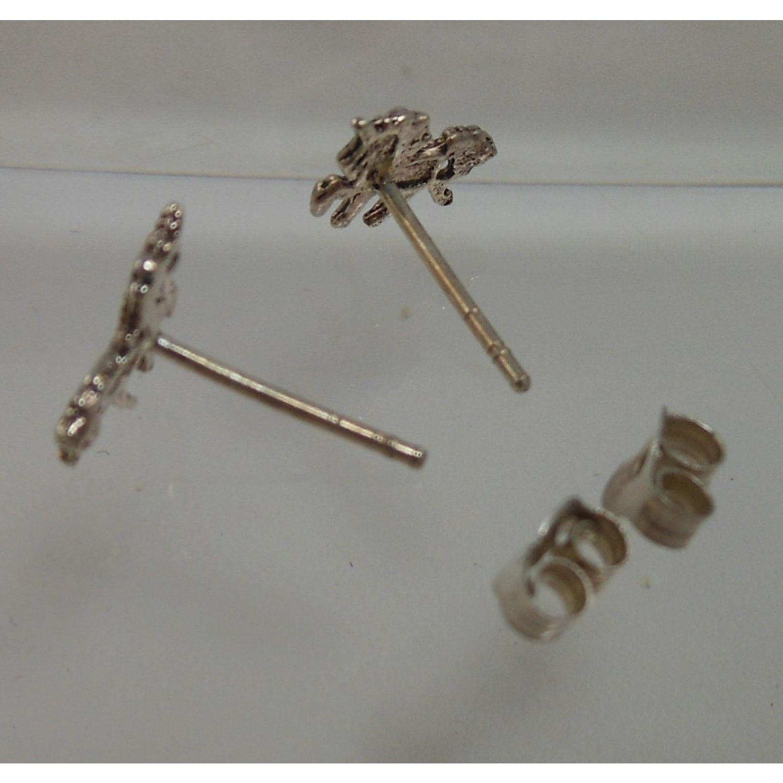 Vintage Unicorn Sterling Silver Stud Earrings Made in Thailand New-old-stock - HoneyThomas.com
