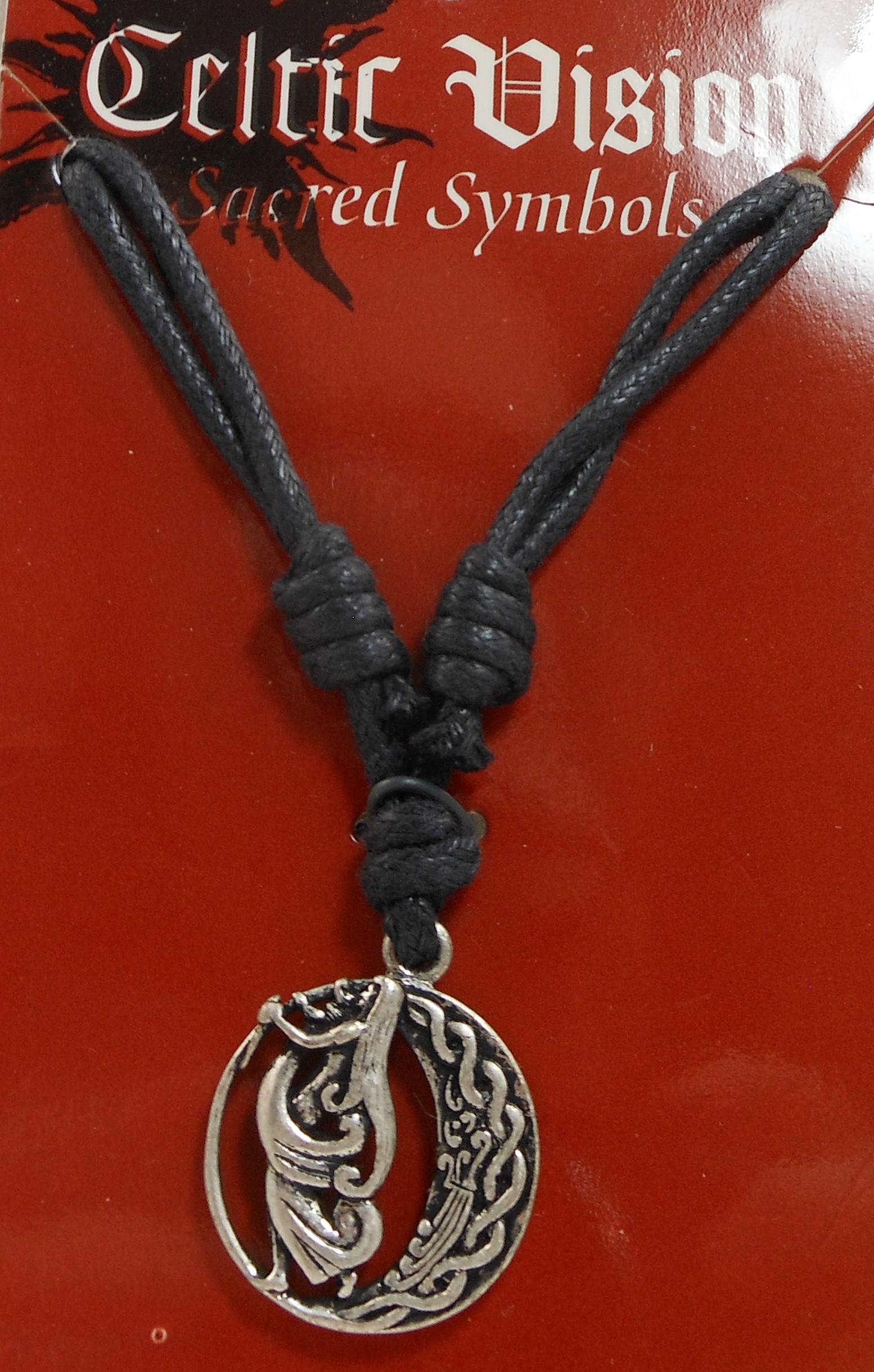 Vintage Celtic Vision Necklace: Sacred Symbol-9 Pendant, 24" Cord