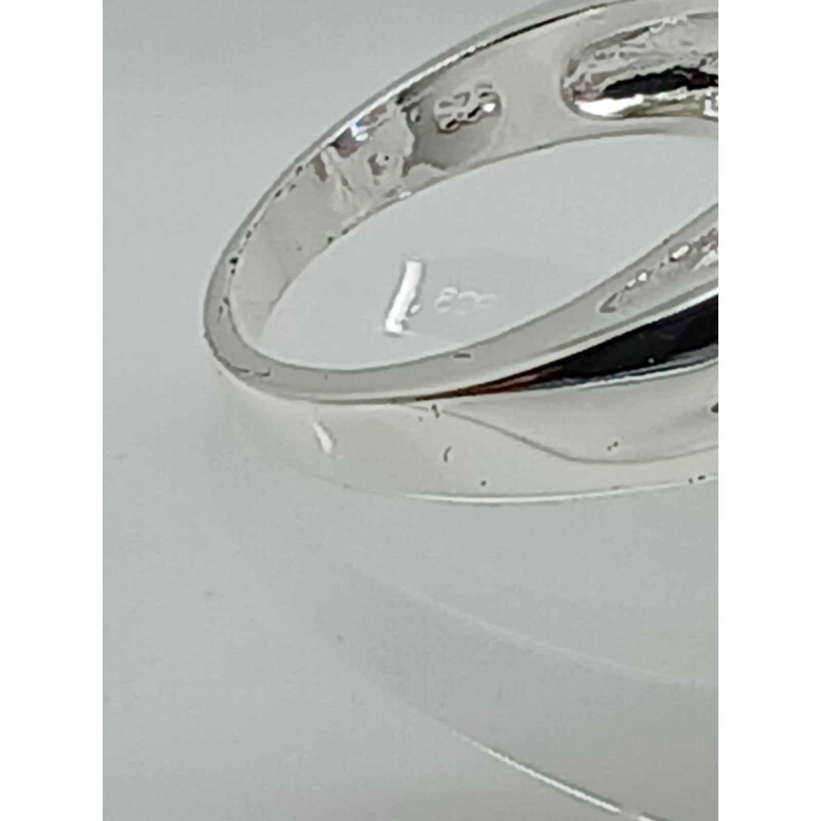 1990's Glamour Vintage 925 Sterling Silver CZ Ring Pink-Lilac Ice Stone Size 6 - HoneyThomas.com