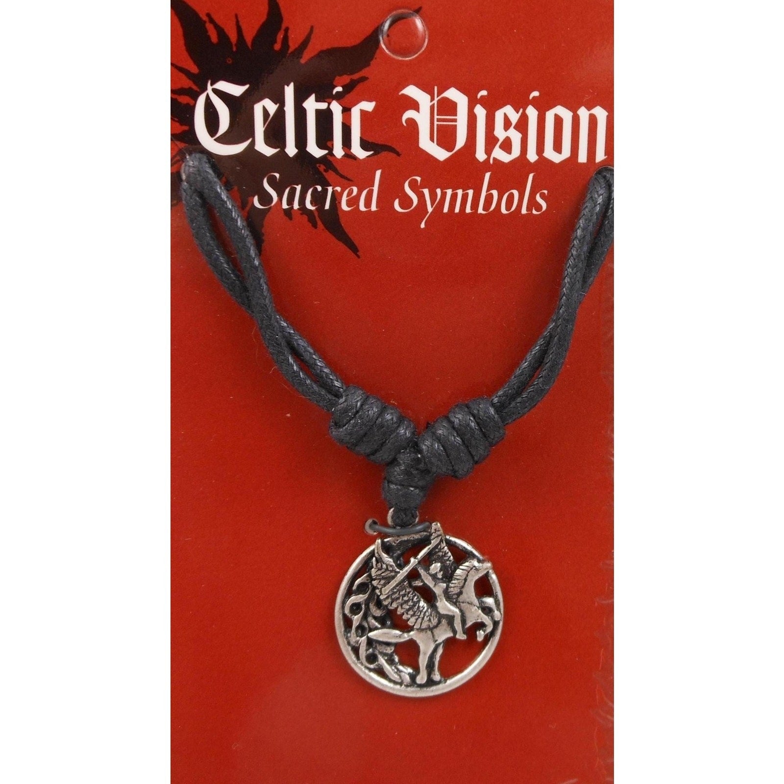 Vintage Celtic Vision Sacred Symbols Pegasus Necklace Pendant 24 Adjustable Cord - HoneyThomas.com