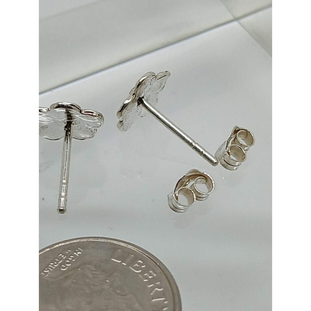 Vintage 1990's Jewelry NOS .925 Sterling Silver Clear AB Crystal Flower Earrings - HoneyThomas.com