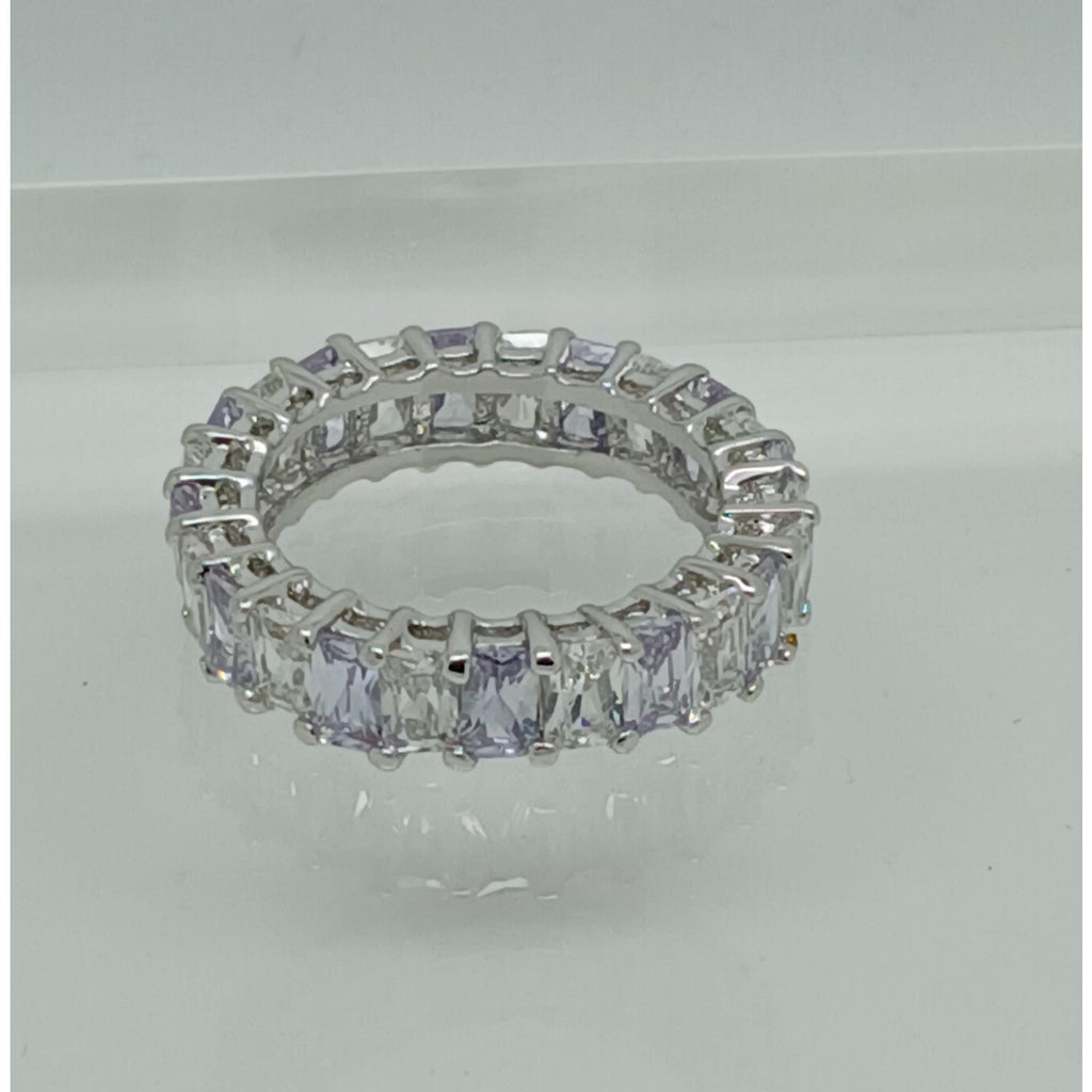 3.70CT White Gold EP Eternity Anniversary Wedding Band Ring Size 9