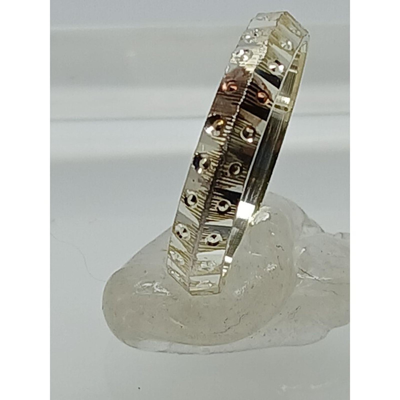 Vintage Diamond-Cut Sterling Silver Wedding Band Ring (Size 8.25)
