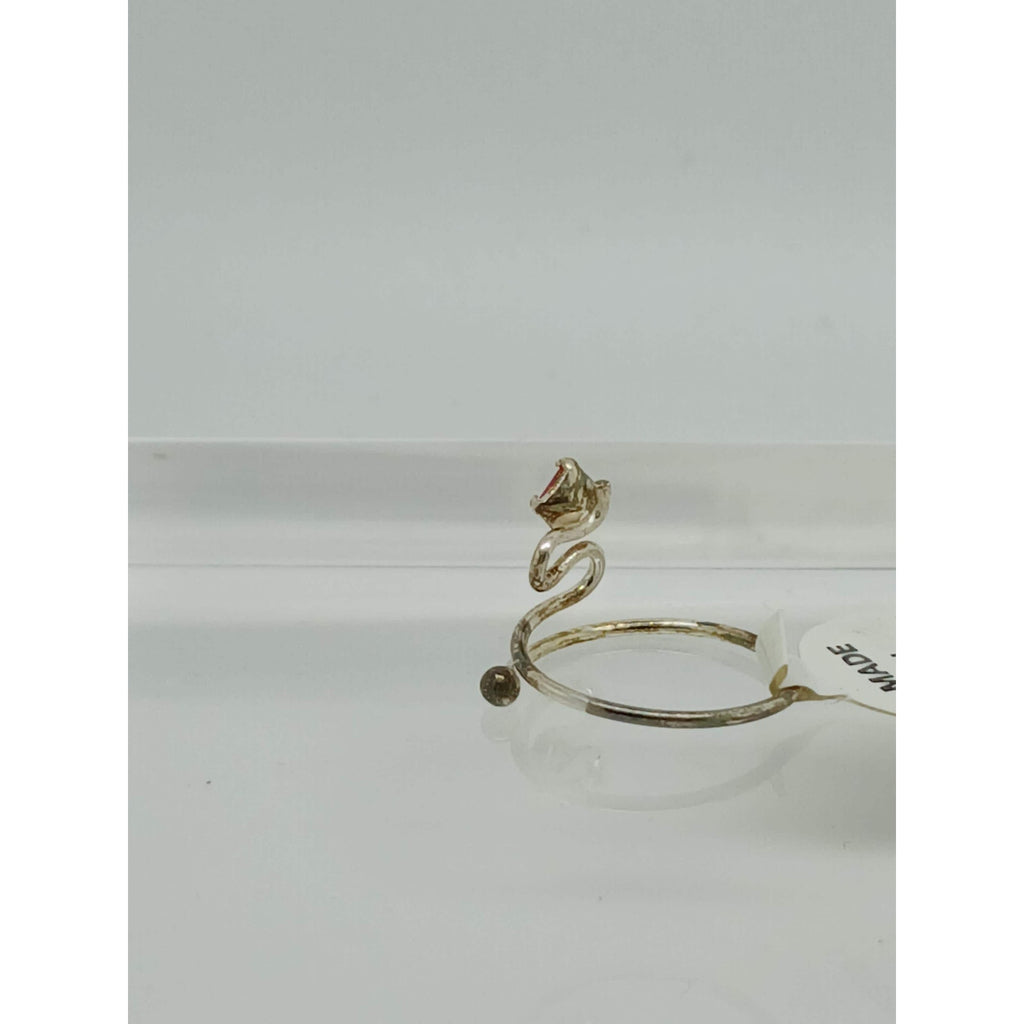 Sterling Silver Pretty Pink Crystal Rhinestone Toe Ring Adjustable Size Gift Box