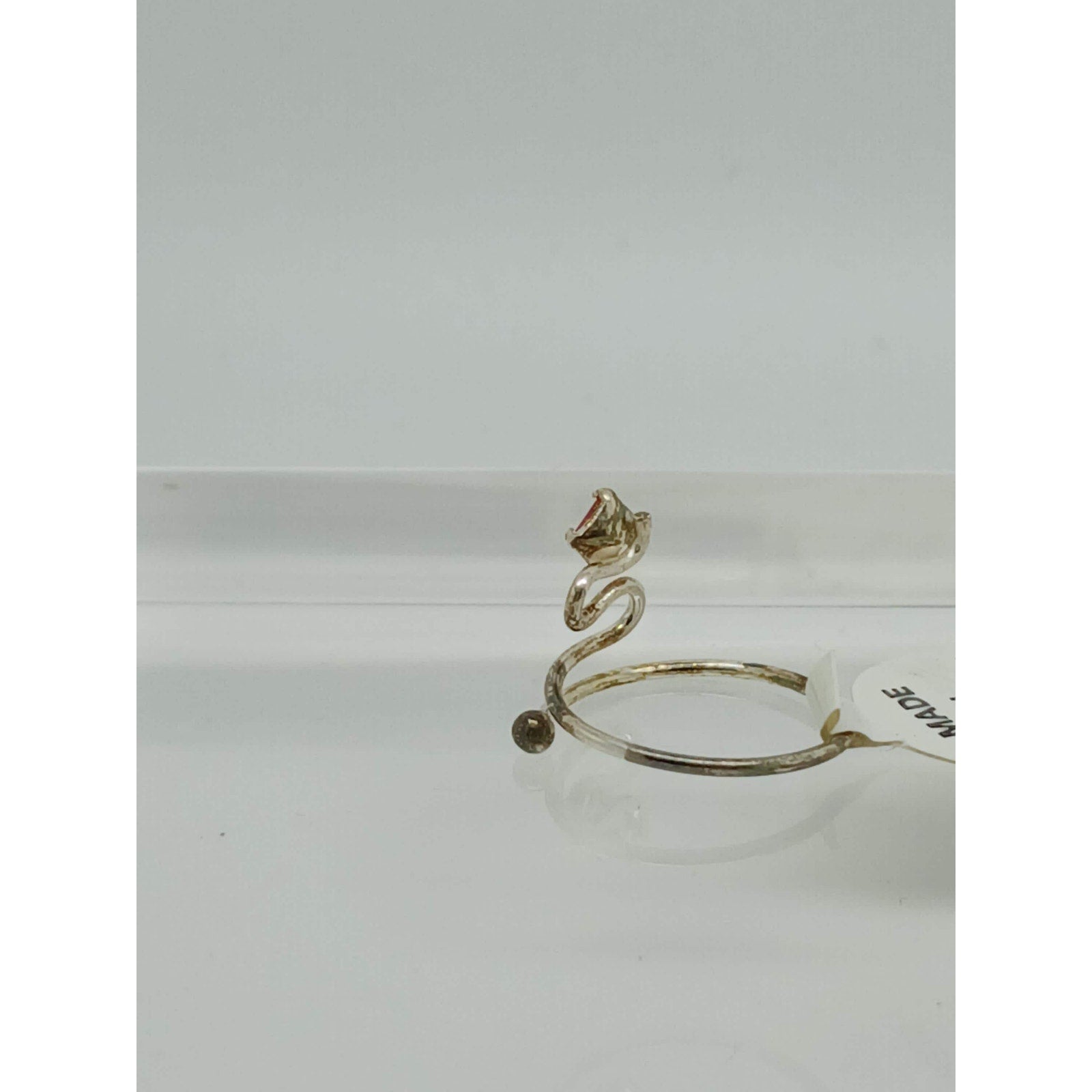 Sterling Silver Pretty Pink Crystal Rhinestone Toe Ring Adjustable Size Gift Box