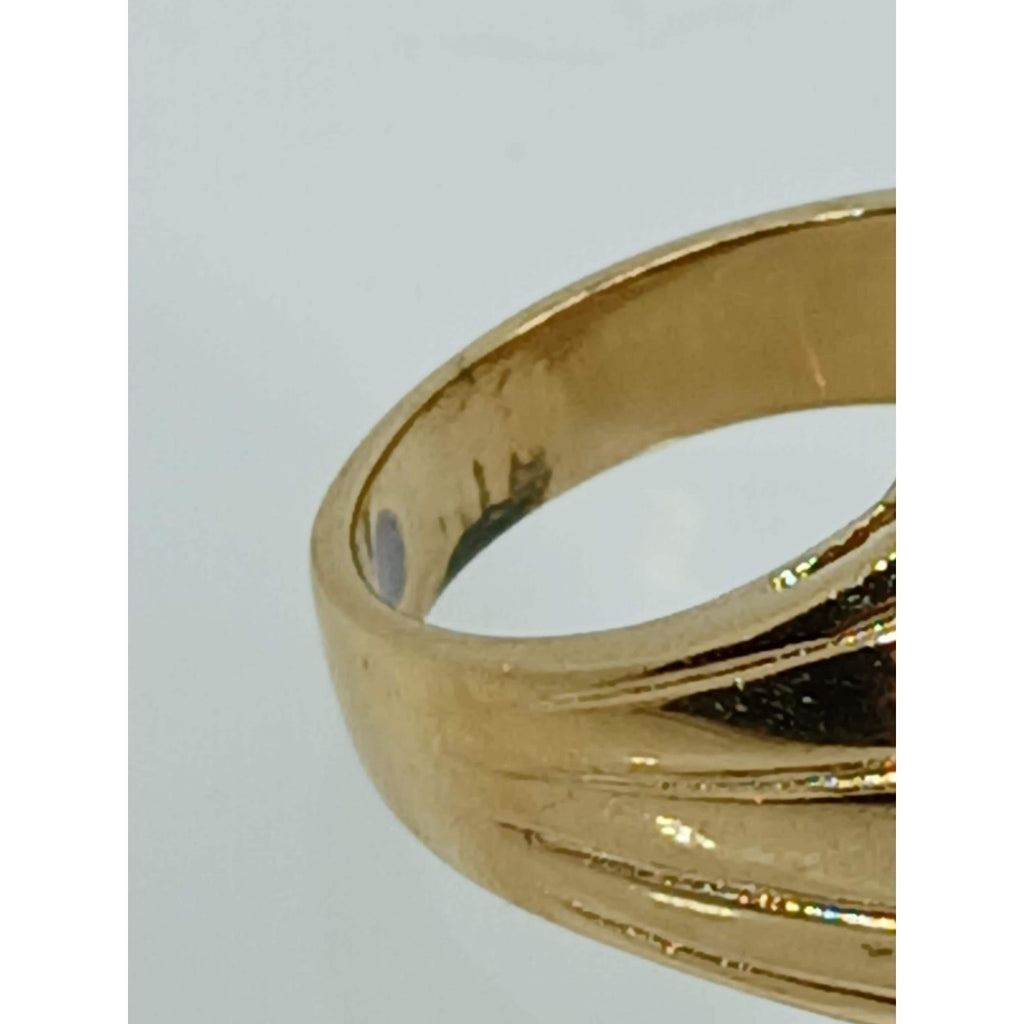 1990's Gold Vermeil Sterling Silver Sim Diamond Cluster Cocktail Ring Size 7 - HoneyThomas.com