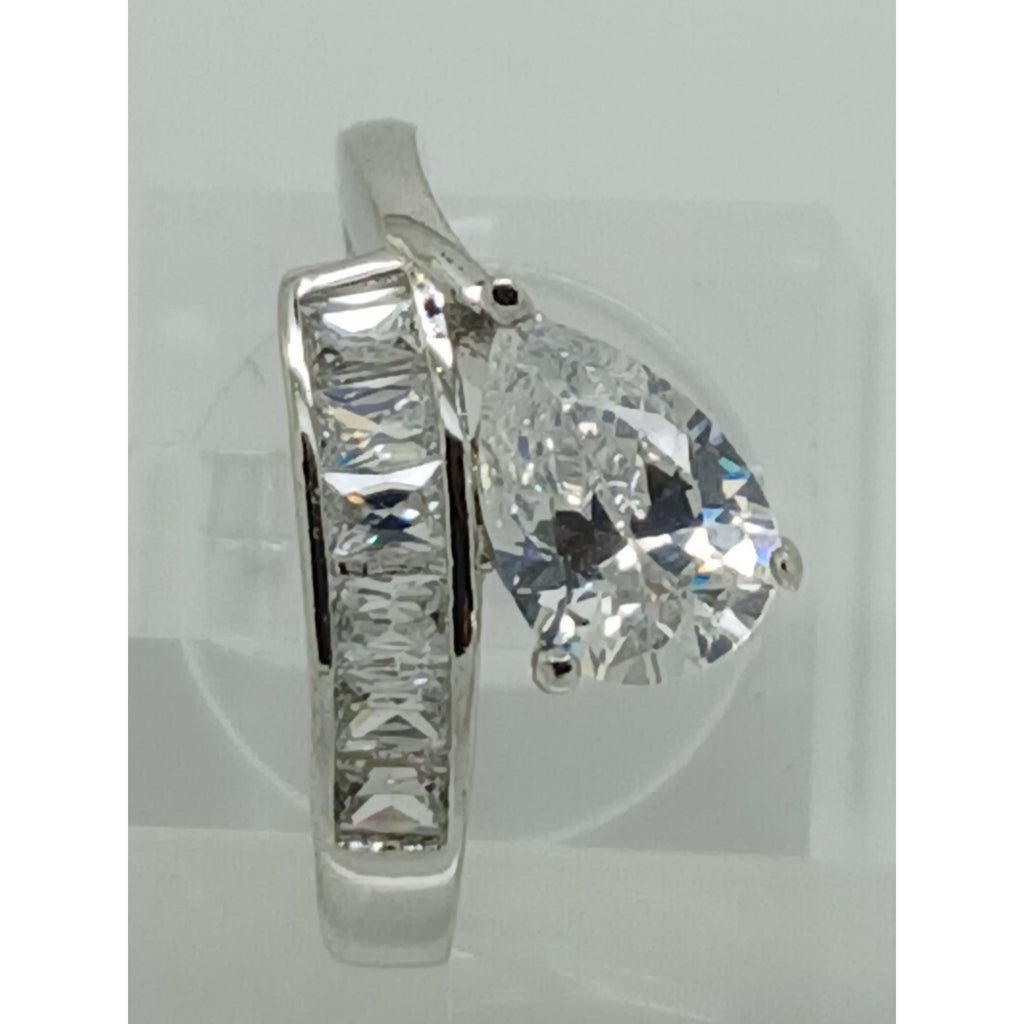 2.4CT Vintage Gold Plated Pear Radiant Cut Sim Diamond CZ Engagement Ring Size 6