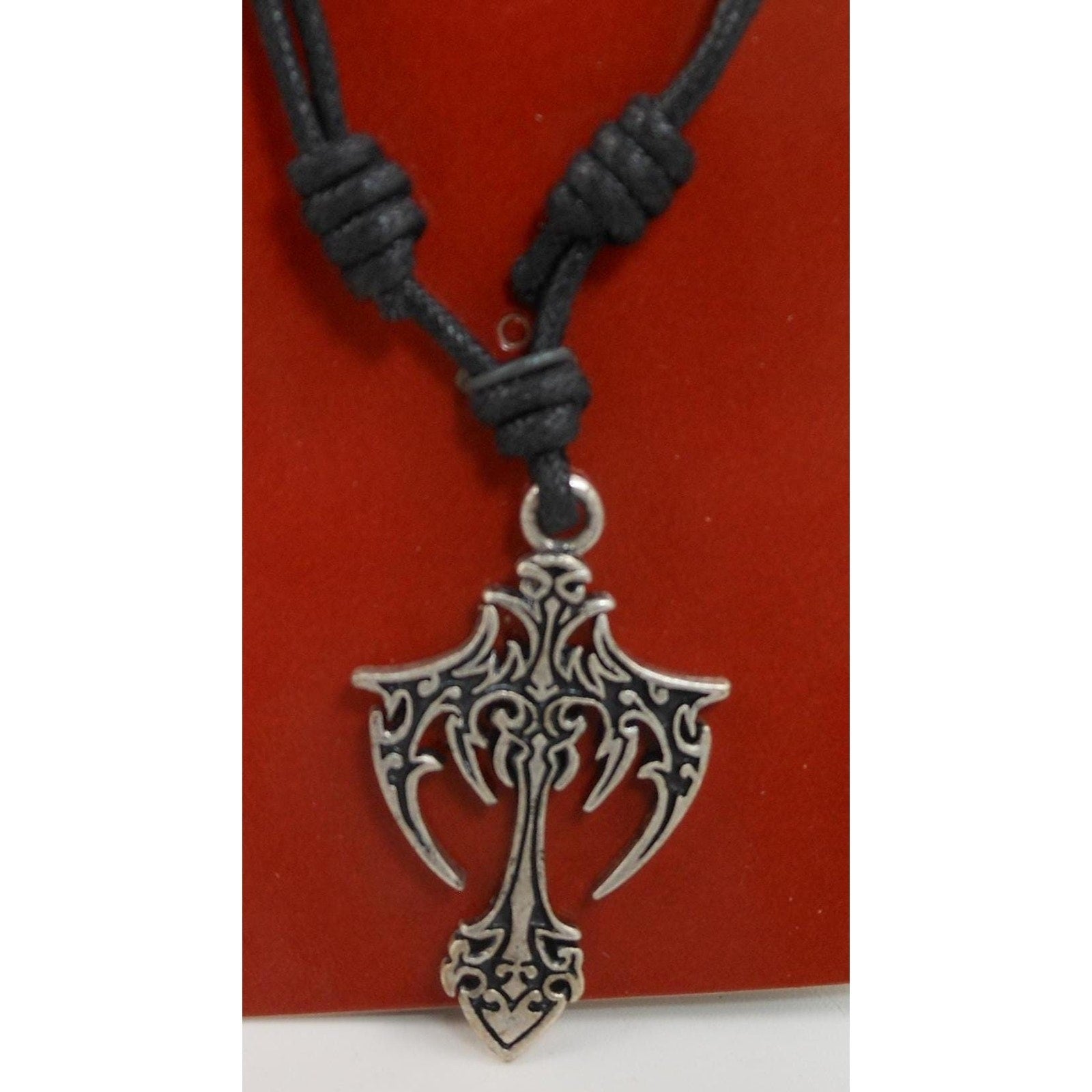 Vintage Celtic Cross Pendant Necklace 24" Adjustable Sacred Symbols NOS - HoneyThomas.com
