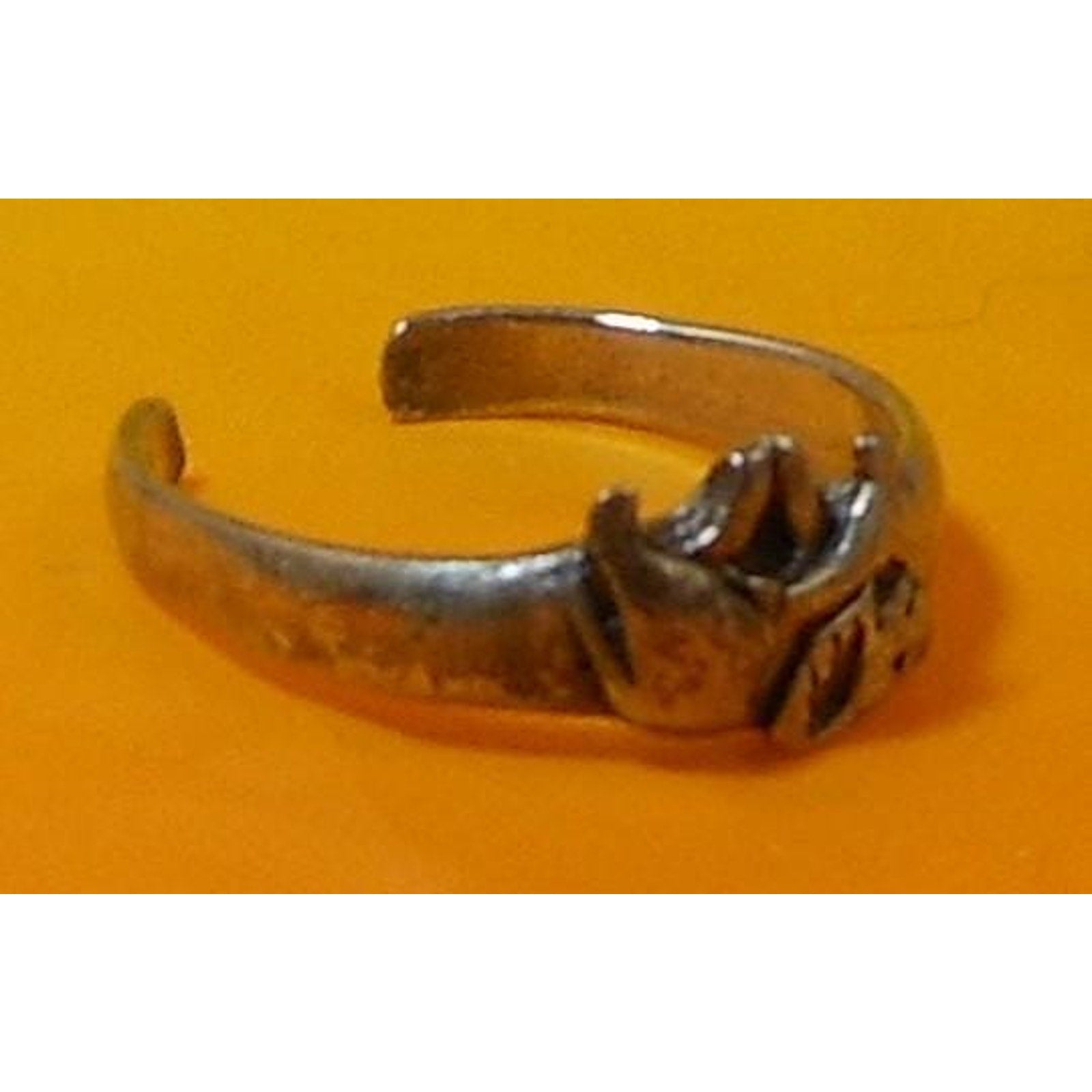 Vintage Sterling Silver Lucky Sexy Fun Elephant Toe Ring Boho Beach Foot Jewelry