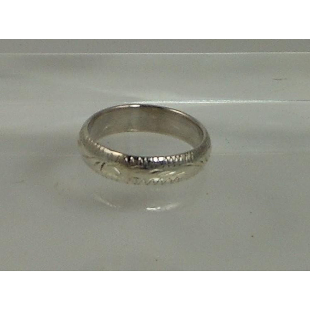 925 Sterling Silver Handcrafted Diamond-Cut Ring Size 5 Vintage Thailand 2.7g 4m