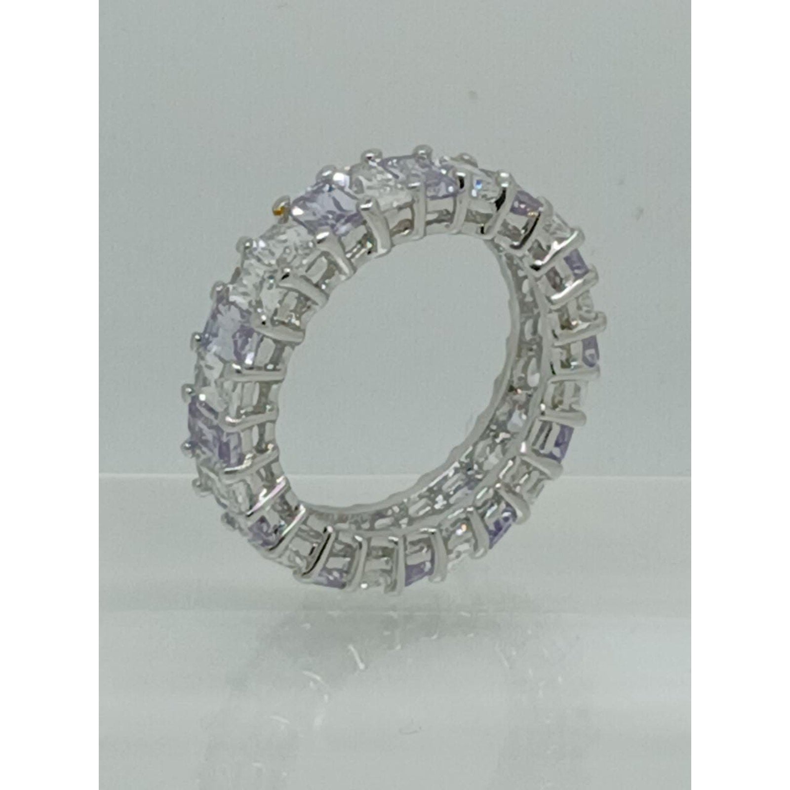 3.70CT White Gold EP Eternity Anniversary Wedding Band Ring Size 9