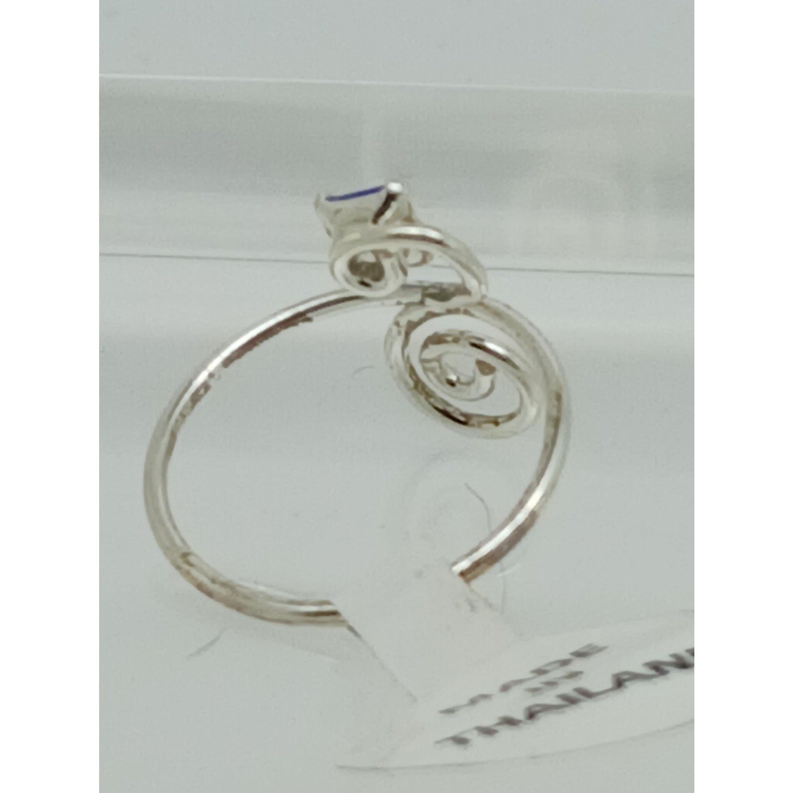 Sexy Blue Crystal Rhinestone Toe Ring Adjustable Size Sterling Silver Gift Boxed