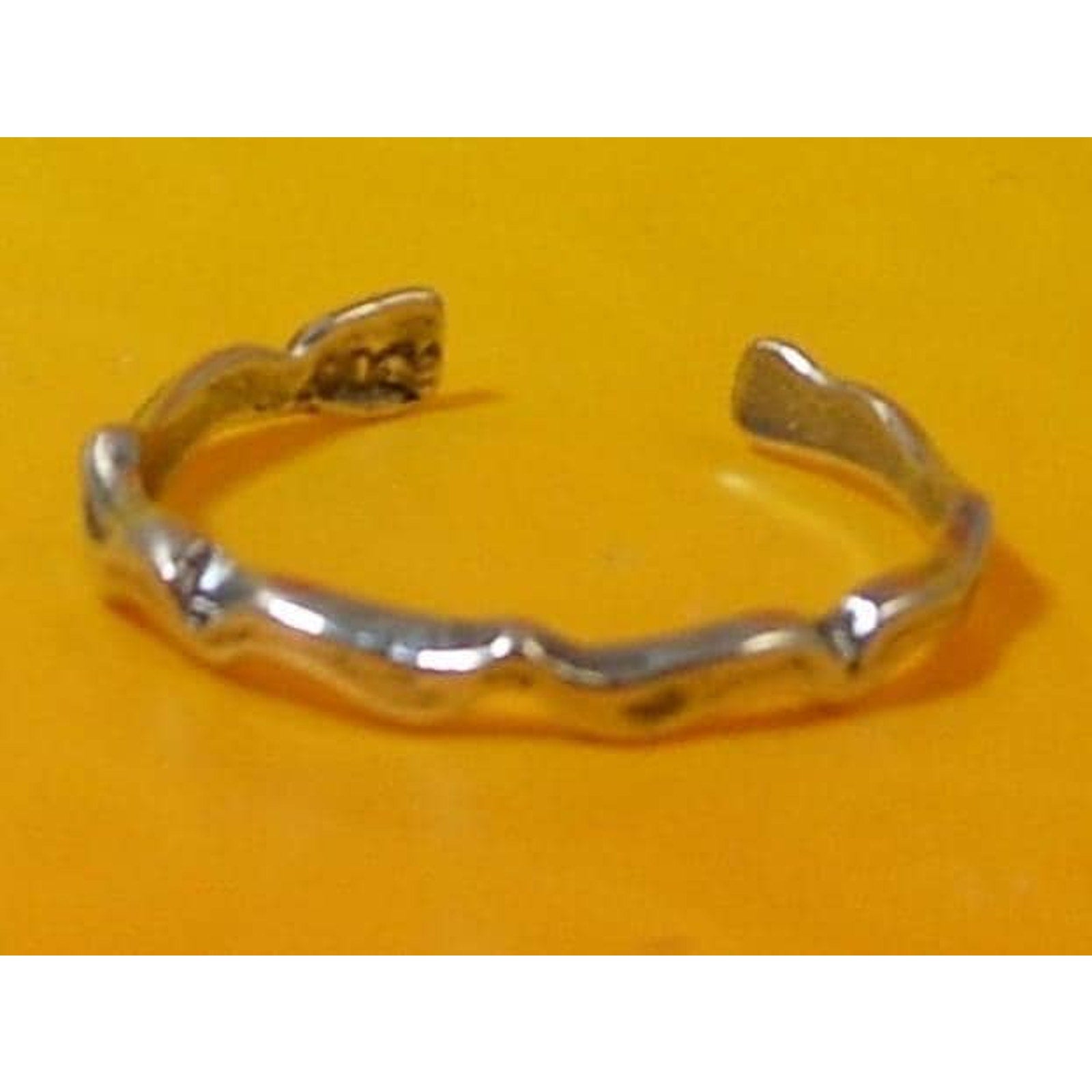 Vintage Sterling Silver Adjustable Wavy Curvy Toe Ring Sexy Beach Foot Jewelry