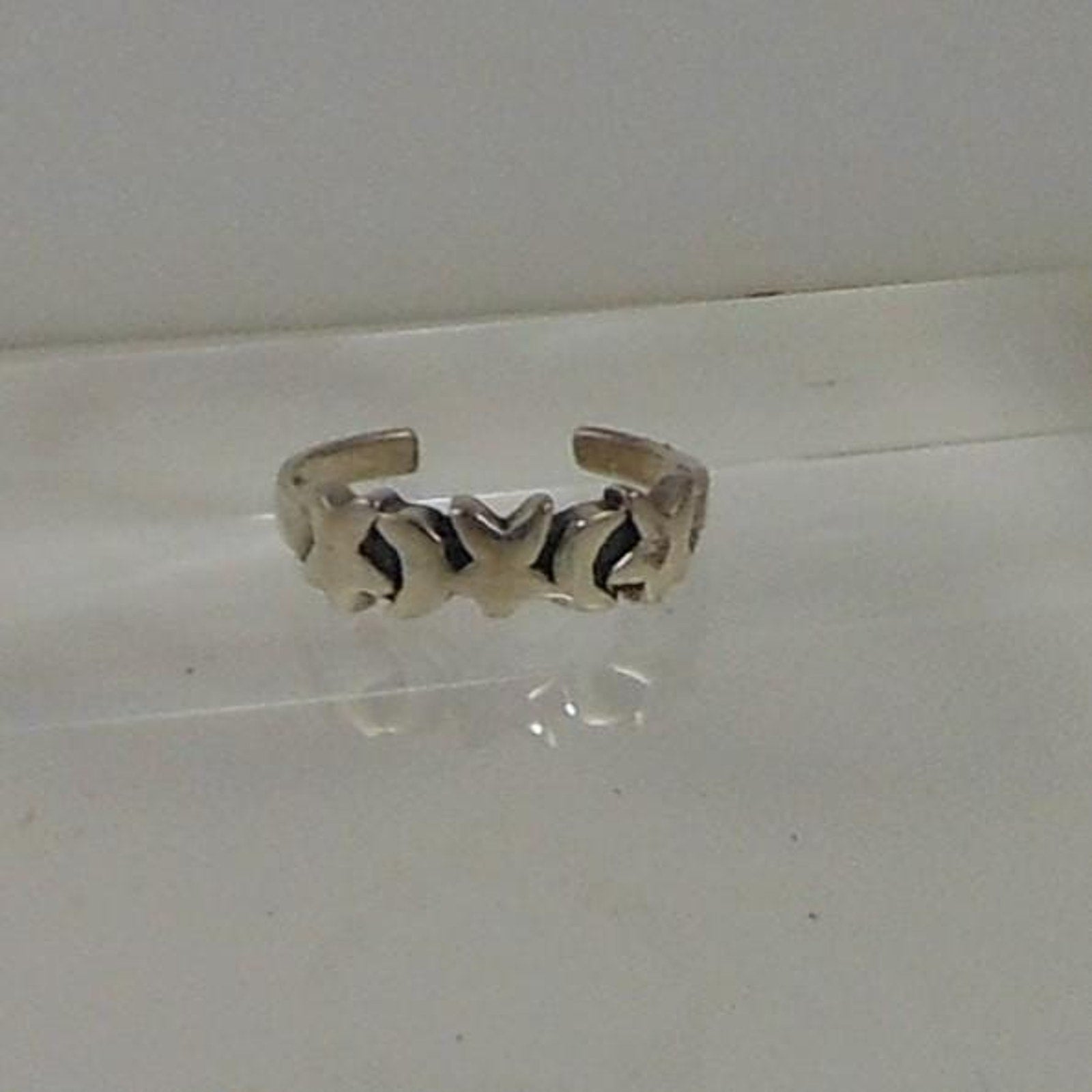 Handcrafted Vintage Sterling Silver Stars Moon Toe Ring from Thailand - New Old - HoneyThomas.com