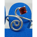 Sparkling Swirly Sexy Ruby Red Crystal Rhinestone Toe Ring - Adjustable Size, Sterling Silver, New Gift Box, Free Shipping Over 35